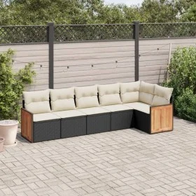 6-piece garden sofa set and black synthetic rattan cushions by , Garden sets - Ref: Foro24-3260068, Price: 383,24 €, Discount: %