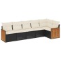 Set de sofás de jardín 6 piezas y cojines ratán sintético negro de , Conjuntos de jardín - Ref: Foro24-3260068, Precio: 385,9...