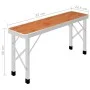 Folding camping table with 2 brown aluminum benches by vidaXL, camping furniture - Ref: Foro24-48182, Price: 100,37 €, Discou...
