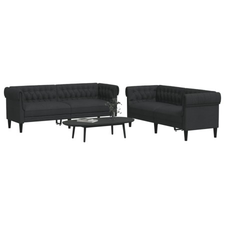 2-teilige Sofagarnitur aus schwarzem Stoff von , Sofas - Ref: Foro24-3209202, Preis: 636,31 €, Rabatt: %