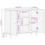 Solid mango wood auxiliary cabinet 90x33x75 cm by , Sideboards - Ref: Foro24-358276, Price: 150,38 €, Discount: %