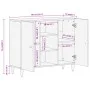 Solid mango wood auxiliary cabinet 90x33x75 cm by , Sideboards - Ref: Foro24-358276, Price: 147,89 €, Discount: %