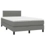 Box spring bed with mattress and LED dark brown fabric 120x190 cm by , Beds and slatted bases - Ref: Foro24-3270054, Price: 4...