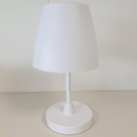 H&S Collection Lámpara de mesa LED recargable blanca 13x30 cm