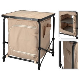 Redcliffs Mesa de camping con armario beige 48x48x53,5 cm