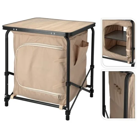 Redcliffs Camping table with beige cabinet 48x48x53.5 cm by , camping furniture - Ref: Foro24-447567, Price: 58,33 €, Discoun...