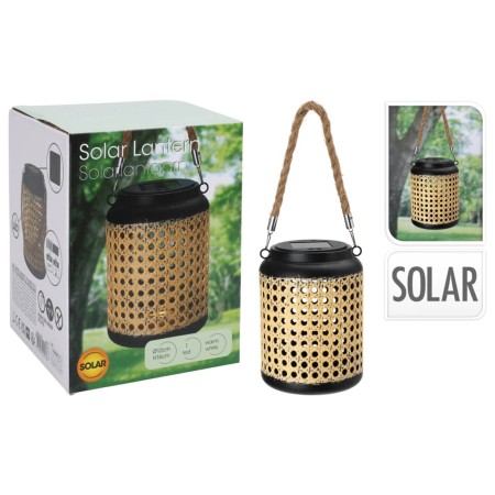 ProGarden Farol solar LED con asa 12x16 cm