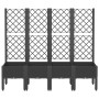 Planter with black PP trellis 160x40x142 cm by , Pots and planters - Ref: Foro24-367933, Price: 153,31 €, Discount: %