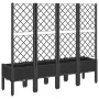 Planter with black PP trellis 160x40x142 cm by , Pots and planters - Ref: Foro24-367933, Price: 150,66 €, Discount: %