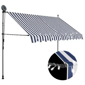 Toldo manual retráctil con LED azul y blanco 300 cm de vidaXL, Toldos - Ref: Foro24-145845, Precio: 93,39 €, Descuento: %