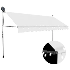 Manuelle einziehbare Markise mit cremefarbener LED 400 cm von vidaXL, Markisen - Ref: Foro24-145875, Preis: 105,06 €, Rabatt: %