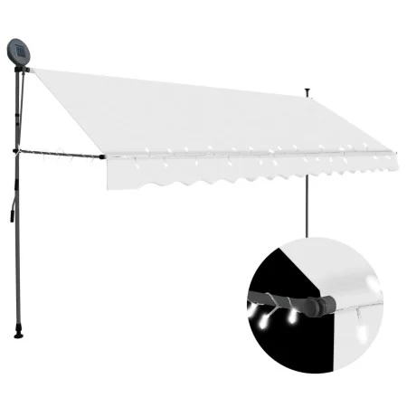 Manuelle einziehbare Markise mit cremefarbener LED 400 cm von vidaXL, Markisen - Ref: Foro24-145875, Preis: 105,06 €, Rabatt: %