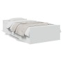 Weißes Holzwerkstoffbett mit Schubladen 75x190 cm von , Betten und Lattenroste - Ref: Foro24-3280349, Preis: 114,61 €, Rabatt: %