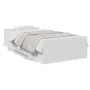 White engineered wood bed with drawers 75x190 cm by , Beds and slatted bases - Ref: Foro24-3280349, Price: 113,46 €, Discount: %