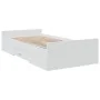 White engineered wood bed with drawers 75x190 cm by , Beds and slatted bases - Ref: Foro24-3280349, Price: 113,46 €, Discount: %