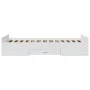 White engineered wood bed with drawers 75x190 cm by , Beds and slatted bases - Ref: Foro24-3280349, Price: 113,46 €, Discount: %