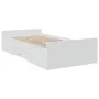 White engineered wood bed with drawers 75x190 cm by , Beds and slatted bases - Ref: Foro24-3280349, Price: 113,46 €, Discount: %