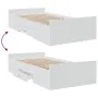 White engineered wood bed with drawers 75x190 cm by , Beds and slatted bases - Ref: Foro24-3280349, Price: 113,46 €, Discount: %