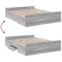 Sonoma gray engineered wood bed with drawers 150x200 cm by , Beds and slatted bases - Ref: Foro24-3280291, Price: 149,87 €, D...