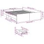 Sonoma gray engineered wood bed with drawers 150x200 cm by , Beds and slatted bases - Ref: Foro24-3280291, Price: 148,08 €, D...