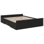 Black engineered wood bed frame with drawers 150x200 cm by , Beds and slatted bases - Ref: Foro24-3280287, Price: 151,04 €, D...