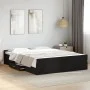 Black engineered wood bed frame with drawers 150x200 cm by , Beds and slatted bases - Ref: Foro24-3280287, Price: 151,04 €, D...