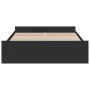 Black engineered wood bed frame with drawers 150x200 cm by , Beds and slatted bases - Ref: Foro24-3280287, Price: 151,04 €, D...