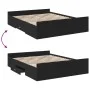 Black engineered wood bed frame with drawers 150x200 cm by , Beds and slatted bases - Ref: Foro24-3280287, Price: 151,04 €, D...