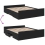 Estructura cama con cajones madera ingeniería negra 150x200 cm de , Camas y somieres - Ref: Foro24-3280287, Precio: 152,90 €,...