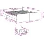 Black engineered wood bed frame with drawers 150x200 cm by , Beds and slatted bases - Ref: Foro24-3280287, Price: 151,04 €, D...