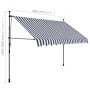 Toldo manual retráctil con LED azul y blanco 300 cm
