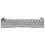 Sonoma gray engineered wood bed with drawers 75x190 cm by , Beds and slatted bases - Ref: Foro24-3280354, Price: 114,73 €, Di...