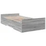 Sonoma gray engineered wood bed with drawers 75x190 cm by , Beds and slatted bases - Ref: Foro24-3280354, Price: 113,32 €, Di...