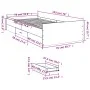 Sonoma gray engineered wood bed with drawers 75x190 cm by , Beds and slatted bases - Ref: Foro24-3280354, Price: 113,32 €, Di...