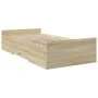 Cama con cajones madera ingeniería roble Sonoma 90x200 cm de , Camas y somieres - Ref: Foro24-3280337, Precio: 147,02 €, Desc...