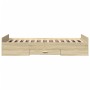 Cama con cajones madera ingeniería roble Sonoma 90x200 cm de , Camas y somieres - Ref: Foro24-3280337, Precio: 149,42 €, Desc...