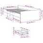 Cama con cajones madera ingeniería roble Sonoma 90x200 cm de , Camas y somieres - Ref: Foro24-3280337, Precio: 147,02 €, Desc...