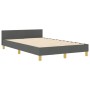 Estructura de cama con cabecera Gris oscuro 120 x 190 cm tela