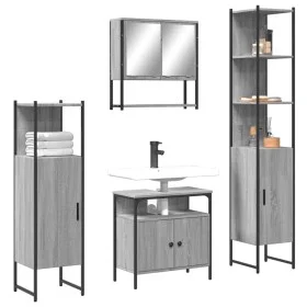 Badezimmermöbel-Set, 4-teilig, sonomagraues Sperrholz von , Badezimmermöbel - Ref: Foro24-3214708, Preis: 243,67 €, Rabatt: %