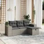 4-teiliges Gartensofa-Set und graue synthetische Rattankissen von , Gartensets - Ref: Foro24-3264376, Preis: 270,98 €, Rabatt: %