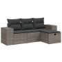 4-piece garden sofa set and gray synthetic rattan cushions by , Garden sets - Ref: Foro24-3264376, Price: 262,17 €, Discount: %