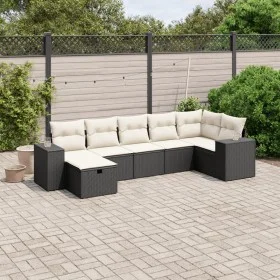 7-piece garden dining set and black synthetic rattan cushions by , Garden sets - Ref: Foro24-3264432, Price: 440,62 €, Discou...