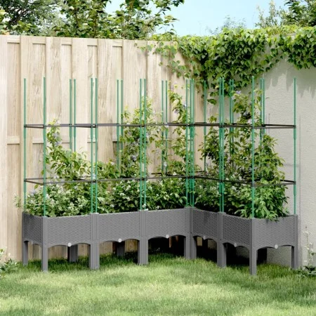 Pflanzgefäß mit Gitter PP hellgrau 160x120x142,5 cm von , Töpfe und Pflanzgefäße - Ref: Foro24-367967, Preis: 98,58 €, Rabatt: %