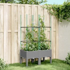 Pflanzgefäß mit Gitter PP hellgrau 80x40x142,5 cm von , Töpfe und Pflanzgefäße - Ref: Foro24-367952, Preis: 41,20 €, Rabatt: %