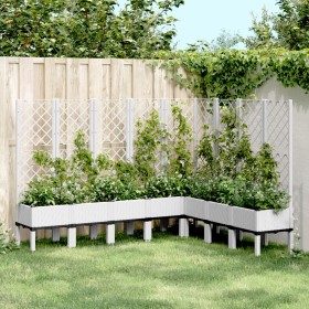 Planter with white PP trellis 200x160x142 cm by , Pots and planters - Ref: Foro24-367944, Price: 241,31 €, Discount: %