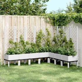 Planter with white PP trellis 200x160x142 cm by , Pots and planters - Ref: Foro24-367944, Price: 237,66 €, Discount: %