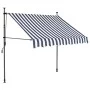 Retractable manual awning with blue and white LED lights, 150 cm. by vidaXL, Awnings - Ref: Foro24-145842, Price: 70,30 €, Di...