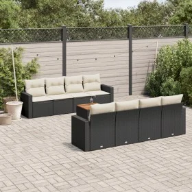 8-piece garden sofa set and black synthetic rattan cushions by , Garden sets - Ref: Foro24-3256371, Price: 532,13 €, Discount: %