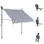 Retractable manual awning with blue and white LED lights, 150 cm. by vidaXL, Awnings - Ref: Foro24-145842, Price: 70,30 €, Di...