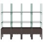 Planter with brown PP trellis 160x40x142.5 cm by , Pots and planters - Ref: Foro24-367965, Price: 87,93 €, Discount: %